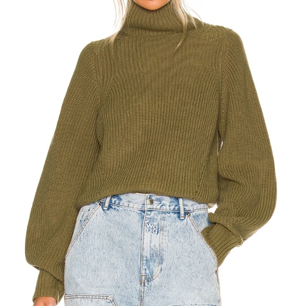Olive green turtleneck sweater